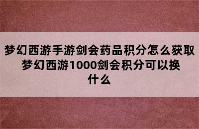 梦幻西游手游剑会药品积分怎么获取 梦幻西游1000剑会积分可以换什么